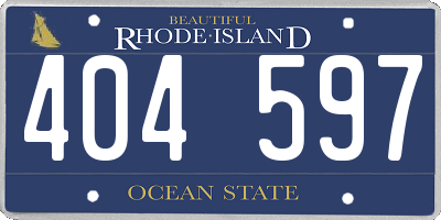 RI license plate 404597