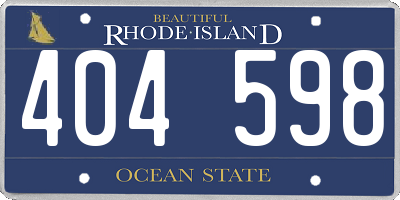RI license plate 404598