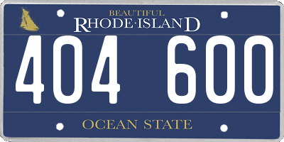 RI license plate 404600