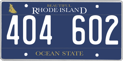 RI license plate 404602