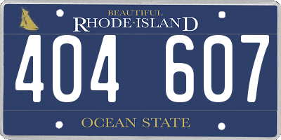 RI license plate 404607