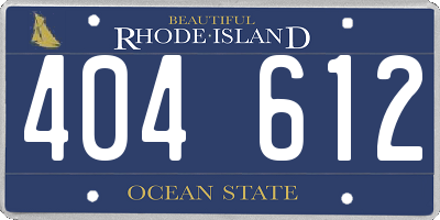 RI license plate 404612