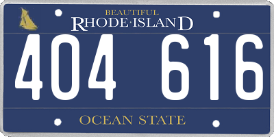 RI license plate 404616