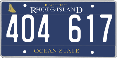 RI license plate 404617