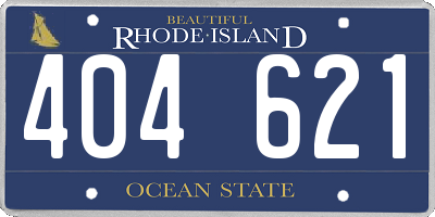 RI license plate 404621