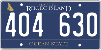RI license plate 404630