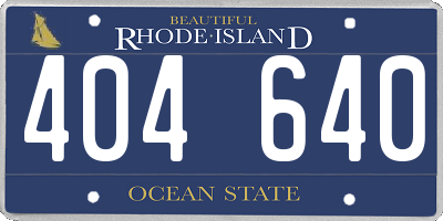 RI license plate 404640