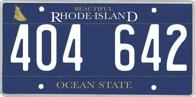 RI license plate 404642