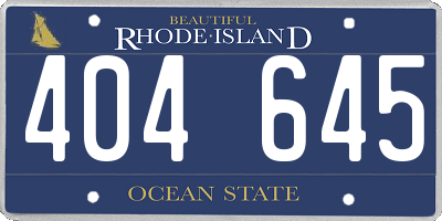 RI license plate 404645