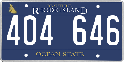 RI license plate 404646