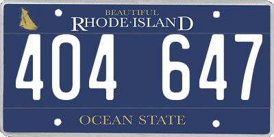 RI license plate 404647