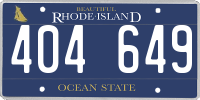 RI license plate 404649