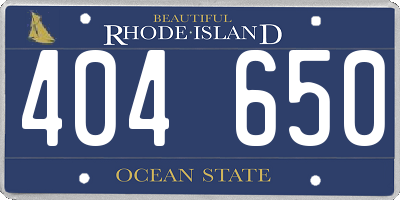 RI license plate 404650