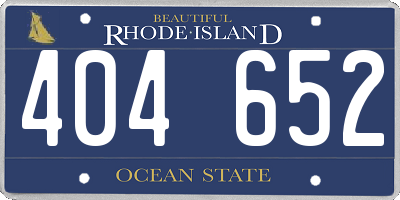 RI license plate 404652