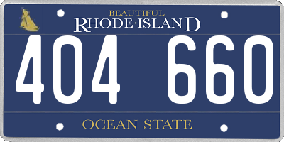 RI license plate 404660