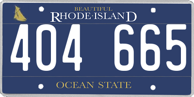 RI license plate 404665