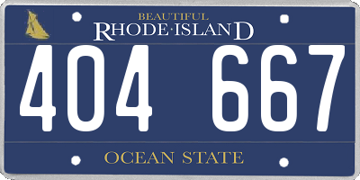 RI license plate 404667