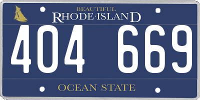 RI license plate 404669