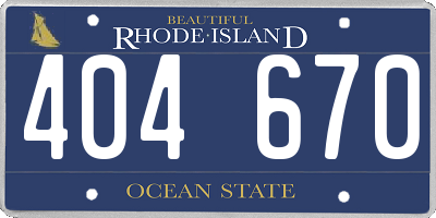 RI license plate 404670