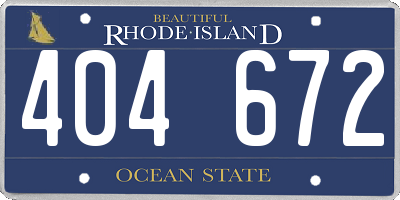 RI license plate 404672