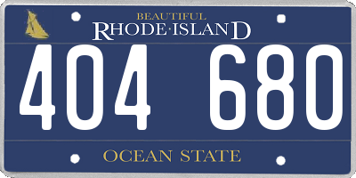 RI license plate 404680