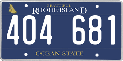RI license plate 404681