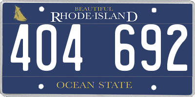 RI license plate 404692