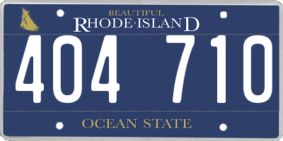 RI license plate 404710