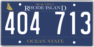 RI license plate 404713