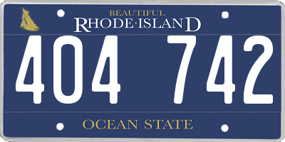 RI license plate 404742