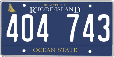 RI license plate 404743
