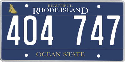 RI license plate 404747