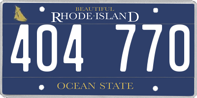 RI license plate 404770