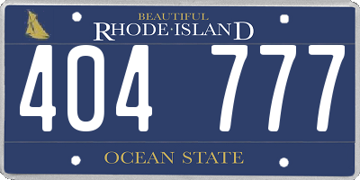 RI license plate 404777
