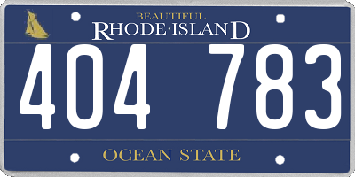 RI license plate 404783