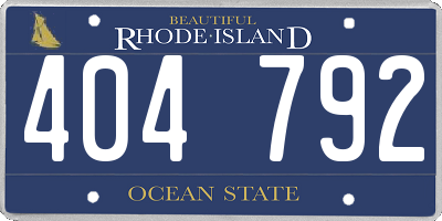 RI license plate 404792