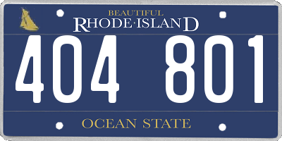 RI license plate 404801