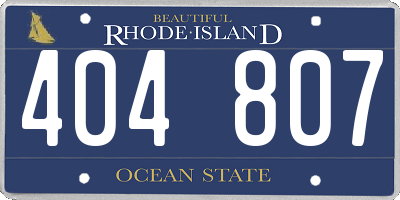 RI license plate 404807