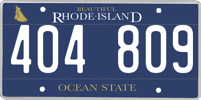 RI license plate 404809
