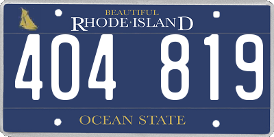 RI license plate 404819