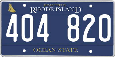 RI license plate 404820