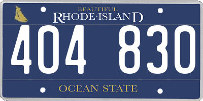 RI license plate 404830