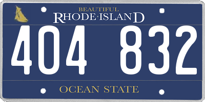 RI license plate 404832