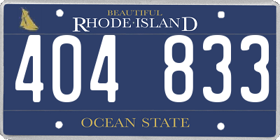 RI license plate 404833