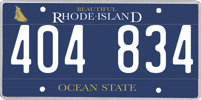 RI license plate 404834