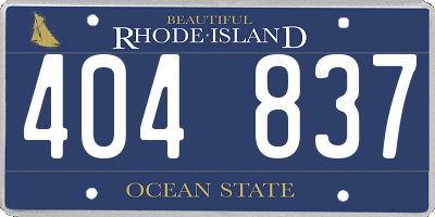 RI license plate 404837