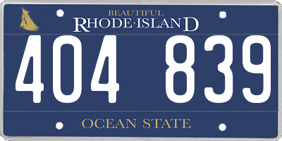 RI license plate 404839