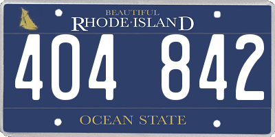 RI license plate 404842