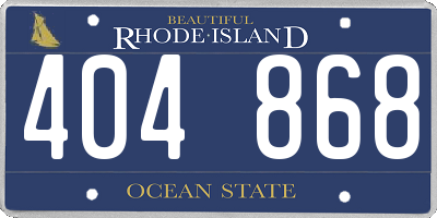RI license plate 404868
