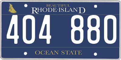 RI license plate 404880